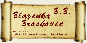 Blaženka Brošković vizit kartica